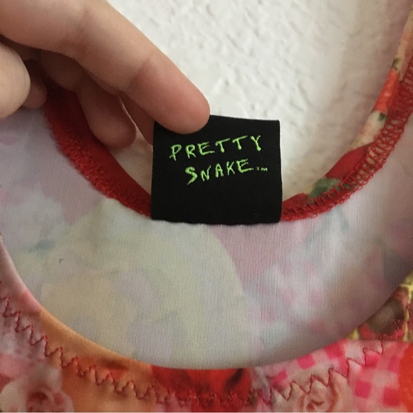 Pretty Snake Goth Valentine Kitschy Witch Stretchy Skater Dress Fits Like Medium - Picture 8 of 8